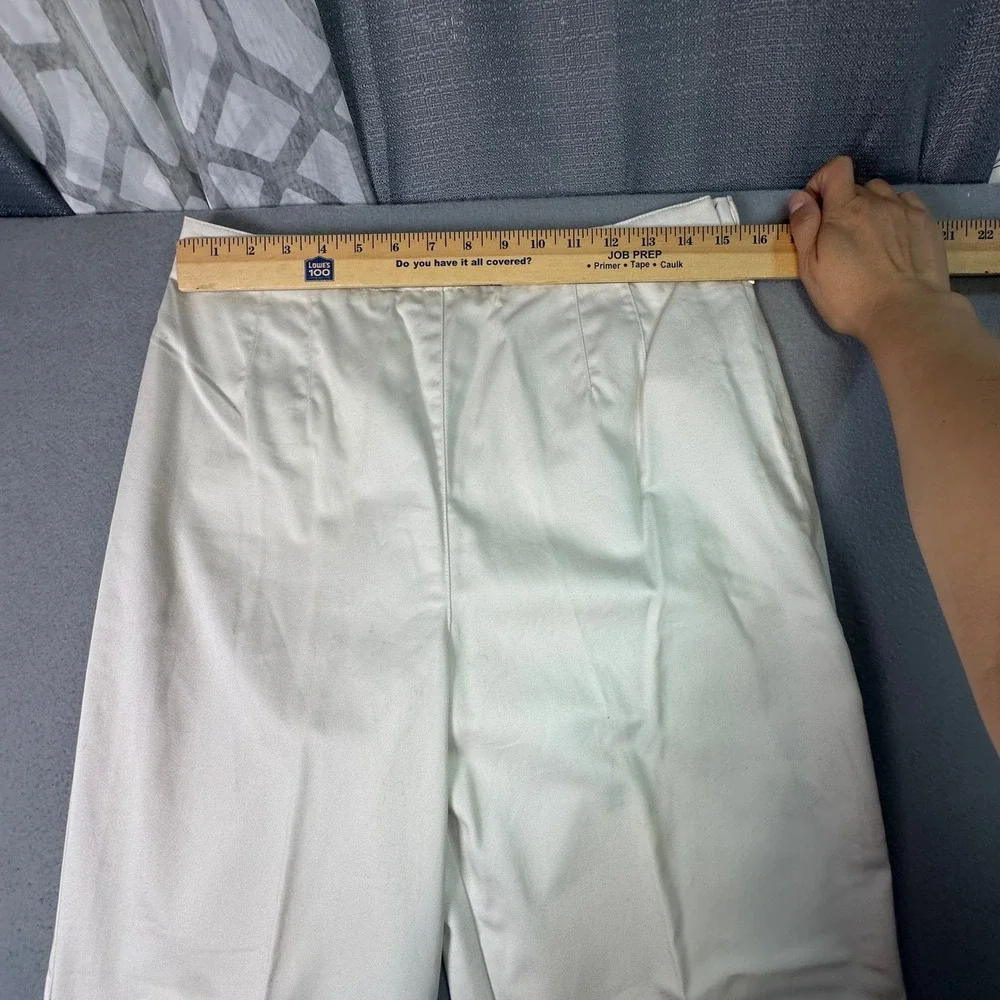 Talbots Cotton Trousers Wrinkle Resistant Side Zip Classic Beige Size 12 Stone